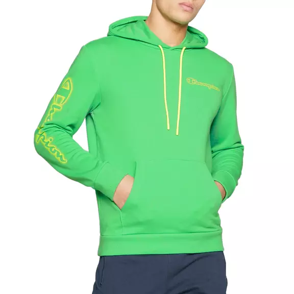 Champion Legacy Spray Neon Hooded Sweatshirt "Lime Green Flour"