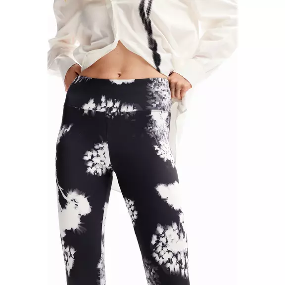 Desigual Floral Sport Leggings "Black-White"