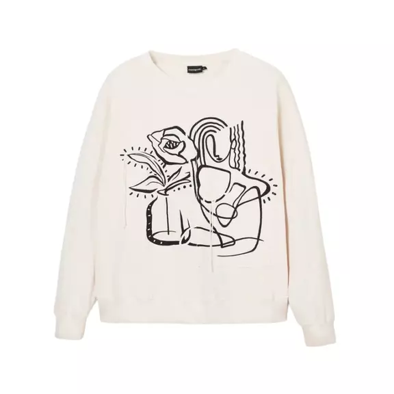 Desigual Oversized floral sweatshirt "Beige"