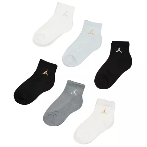 Jordan Kids JDB Everyday Essentials Ankle 6 PPack Socks "Multi-Metallic"