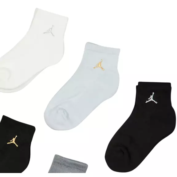 Jordan Kids JDB Everyday Essentials Ankle 6 PPack Socks "Multi-Metallic"