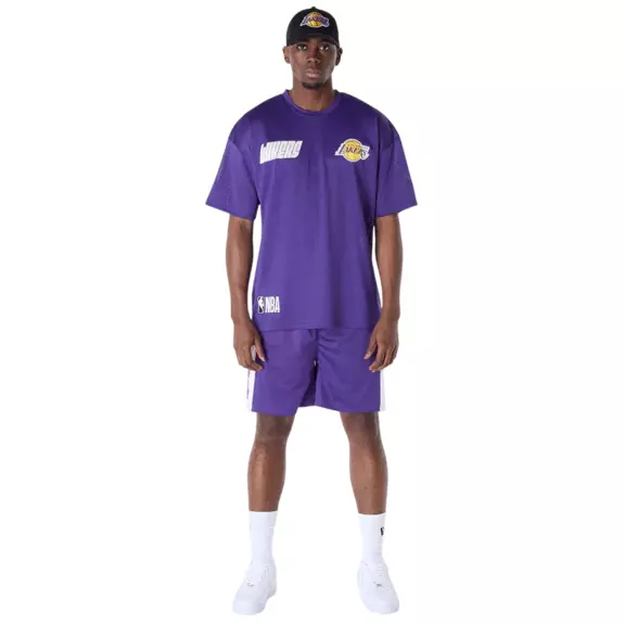 New Era NBA LA Lakers Graphic Mesh T-Shirt "Purple "