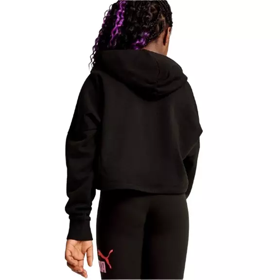 Puma Girls ESS Logo Cropped Hoodie G "Black"