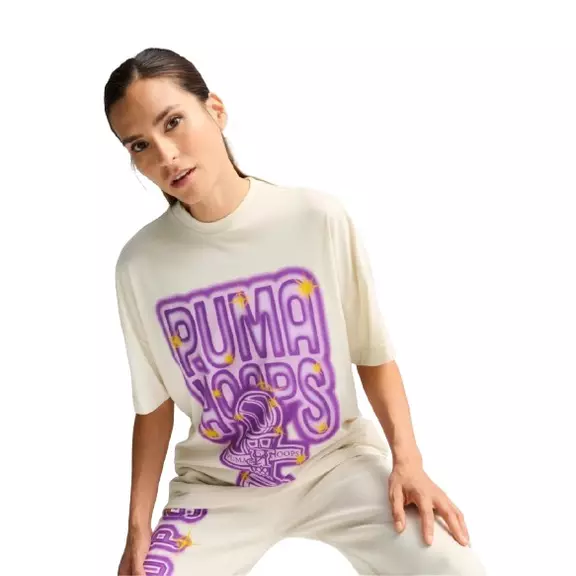 Puma Womans Basketball Art-Hitect Sparkle Trophy Tee 1 "Alpine Snow"