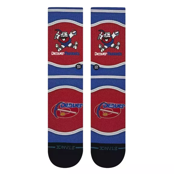 Stance Casual NBA Denver Nuggets Mini Ball Hardwood Classic Poly Crew Socks