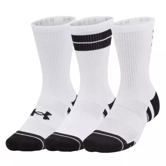 UA UnisexPerformance Tech 3-Pack Crew Socks "White-Black"