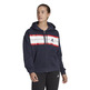 Adidas W Essentials Pinstripe Block Fleece Full-Zip Loose Fit "Navy"