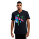 Champion Basketball Legacy Script Logo Spray Neon Tee "Navy"