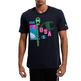 Champion Basketball Legacy Script Logo Spray Neon Tee "Navy"