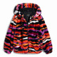 Desigual Multicolored animal print faux fur jacket