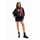 Desigual Oversize Floral Hoodie "Black"