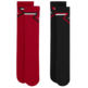 Jordan Kids Diamond High Crew Socks (2 Pairs) "Gym Red-Black"