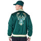 New Era NBA Milwaukee Bucks Satin Bomber Jacket "Dark Green"