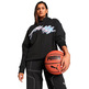 Puma Womans Basketaball Cherry on Top Graphic Oversized Hoodie "Black"