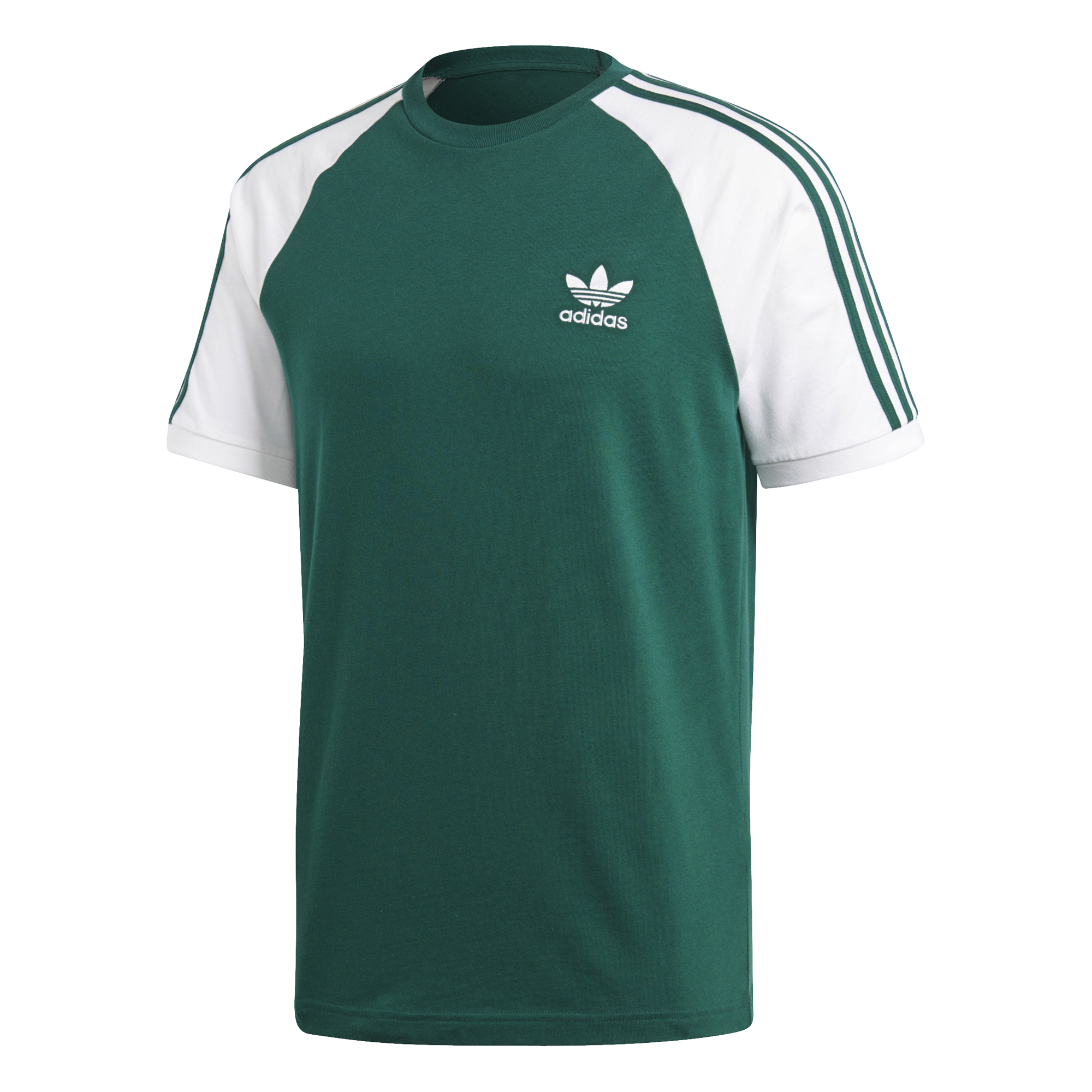 adidas originals 3 stripe t shirt green