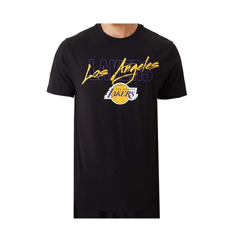 LA Lakers NBA Script Black T-Shirt