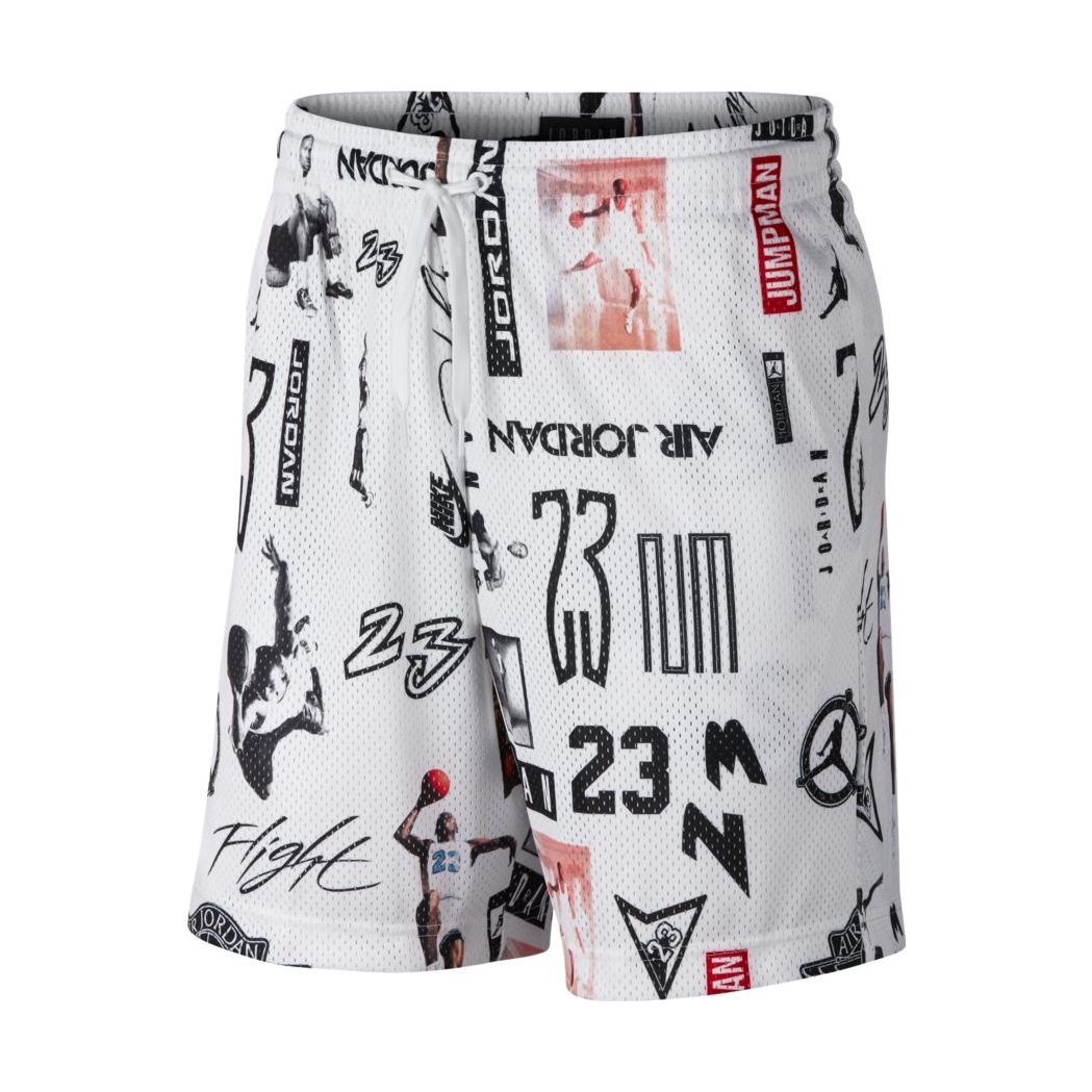 graphic mesh shorts