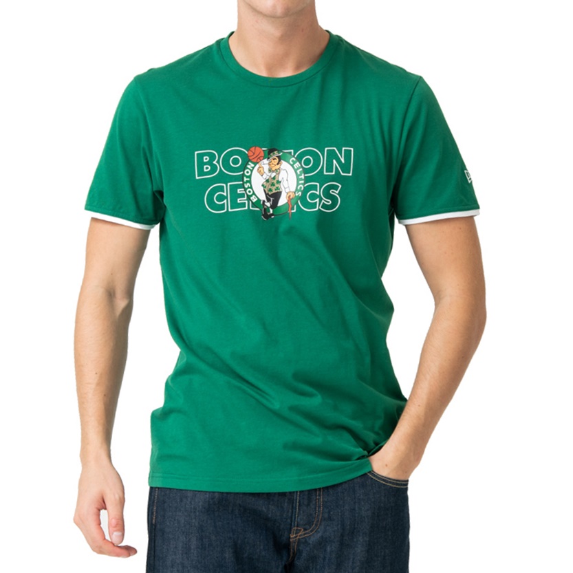 Official New Era NBA Cut And Sew Boston Celtics Oversized T-Shirt