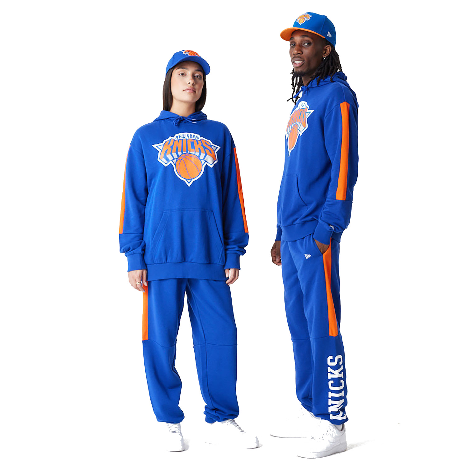 New York Knicks NBA Colour Block Blue Pullover Hoodie