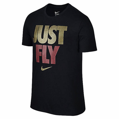 Nike Camiseta "Just Fly" (010/negro/oro/rojo)