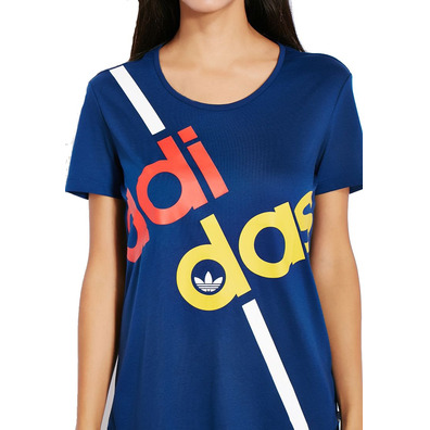 Adidas Originals Mujer Camiseta Superstar Linear  (marino)