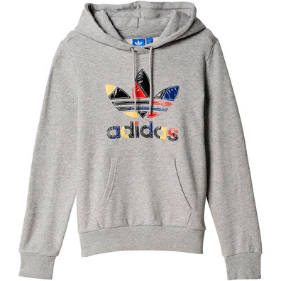 Adidas Originals Mujer Sudadera Colored Trefoil Logo (gris/multicolor)