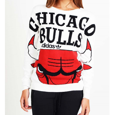 Adidas Original Mujer Bulls Knit Sweater (blanco/rojo/negro)