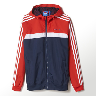 Adidas Originals Chaqueta Marathon 83 Windbreaker (rojo/marino)