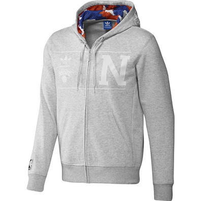 Adidas Chaqueta Capucha New York Knicks (gris)