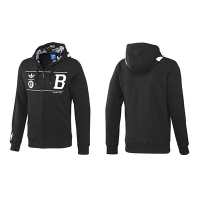 Adidas  Chaqueta Capucha Brooklyn Nets (negro/blanco)