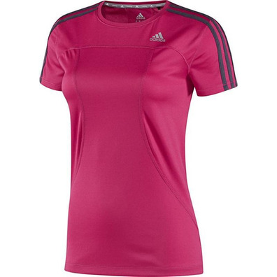 Adidas Camisa Running Response 3-Stripes (rosado)