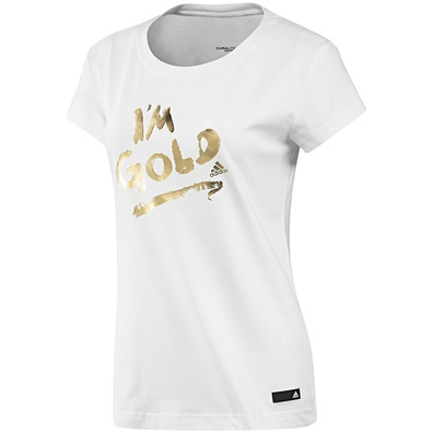 Adidas Camisa Gold Tee (branco/ouro)