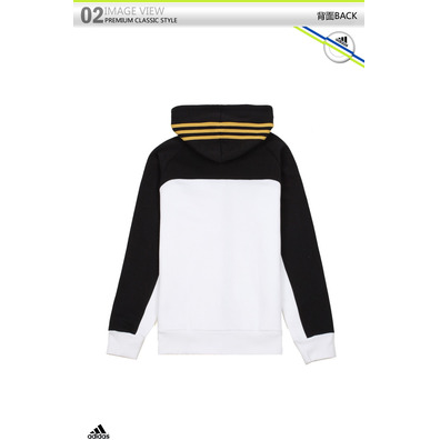 Adidas Sudadera Essentials 3S FZ Hood (blanco/negro/oro)