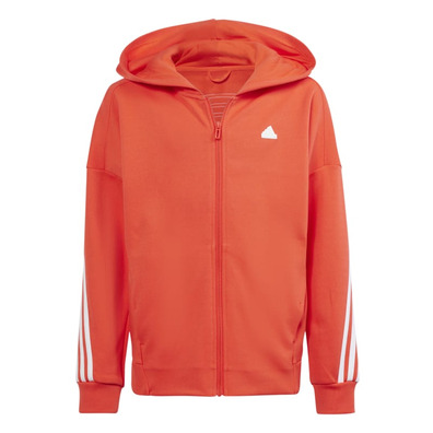 Adidas Girls Future Icons 3-Stripes Full-Zip Hooded Track Top &quot;Bright Red&quot;