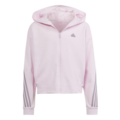 Adidas Girls Future Icons 3-Stripes Full-Zip Hoodie "Clear Pink"