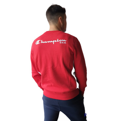 Champion Basketball USA Script Logo Tape Fleece Sweatshirt "Red"