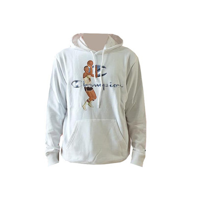 Champion Basketball Vintage Script Logo Hooded Sweatshirt "White"