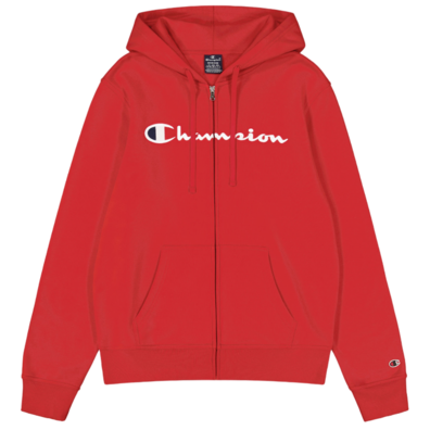 Champion Embroidered Big Logo Fleece Full-Zip Hoodie "Red"