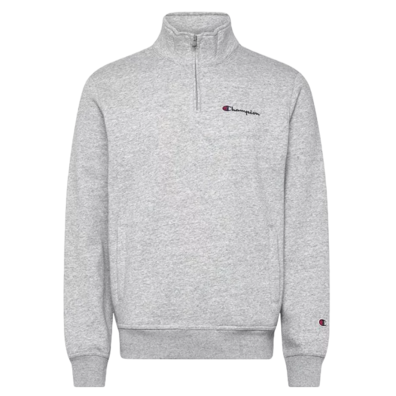 Champion Front Pockets Half-Zip Big Logo Fleece Sweatshirt "Light Grey"