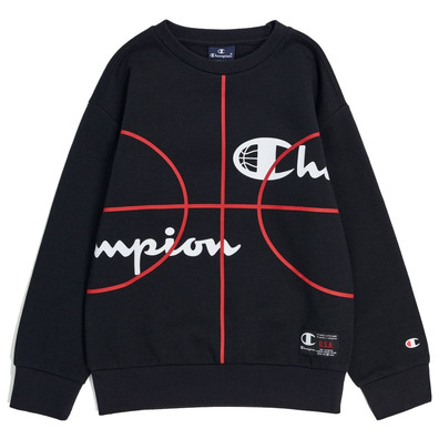 Champion Kids Basketball Logo Fleece Sweatshirt "Black"