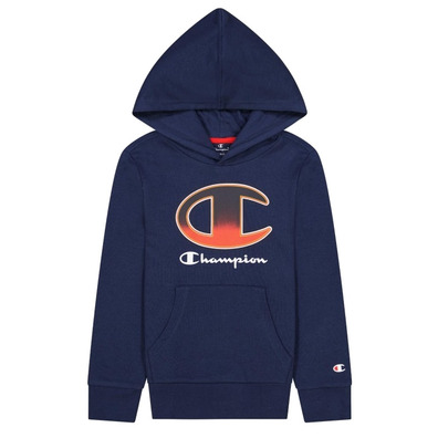 Champion Kids Legacy Logo Print Hoodie "Navy"