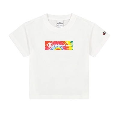 Champion Legacy Grils Scrip Logo Front Rainbow Tee "White"