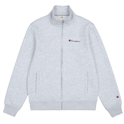 Champion Logo Fleece Full-Zip Basic Sweatshirt "Light Grey"