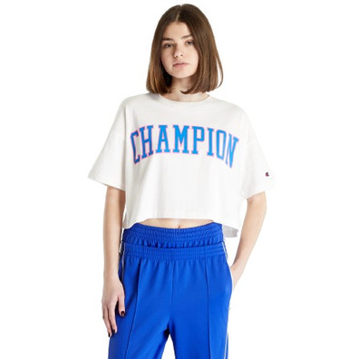 Champion Rochester Bookstore Cropped Cotton T-Shirt "White"