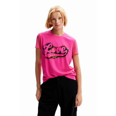 Desigual Graffiti Love T-shirt "Pink"