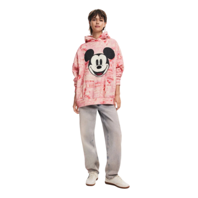 Desigual Mickey Mouse Hoodie with Drawstring "Pink"