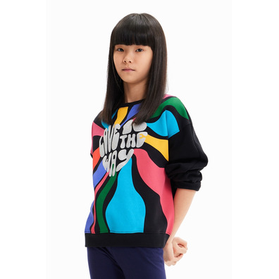 Desigual Girls Multicolour Message Sweatshirt "Black"