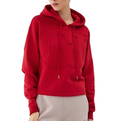 Guess Crop Hoodie Sweatshirt "Red"