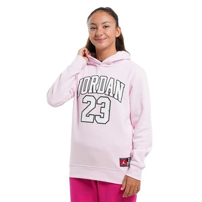 Jordan Girls HBR Logo 23 Fleece Pullover Hoodie "Pink Foam"