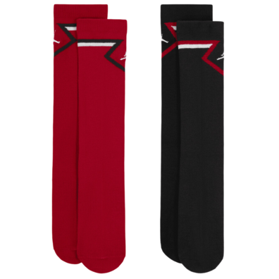 Jordan Kids Diamond High Crew Socks (2 Pairs) "Gym Red-Black"